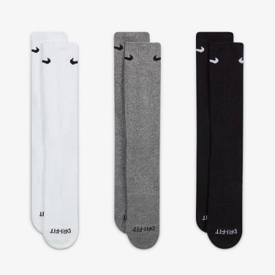 Шкарпетки Nike U NK EVERYDAY PLUS CUSH CREW білий, чорний, сірий Чол 38-42