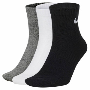 Шкарпетки Nike U NK EVERYDAY LTWT ANKLE 3PR чорний, білий, сірий Уні 46-50 (SX7677-964)