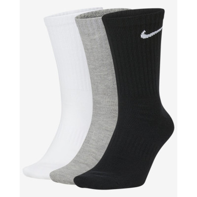 Шкарпетки Nike U NK EVERYDAY LTWT CREW 3PR чорний, білий, сірий Уні 46-50 (SX7676-901)