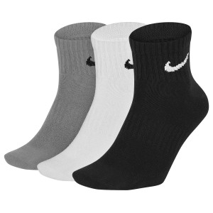 Шкарпетки Nike U NK EVERYDAY LTWT ANKLE 3PR чорний, білий, сірий Уні 46-50
