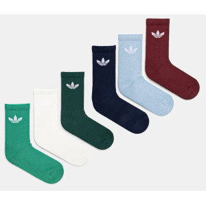 Шкарпетки Adidas TR CREW S 6P зелений, білий, блакитний, чорний, темно-зелений, бордовий Уні S (37-39)