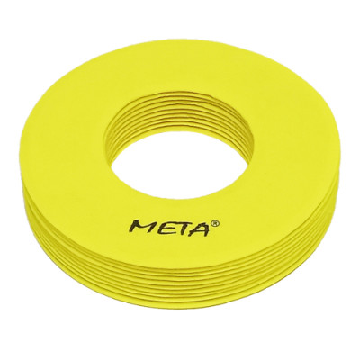 Набір плоских фішок з отворами Meta Flat Marker with hole Set Of 10 жовтий Уні 19 см