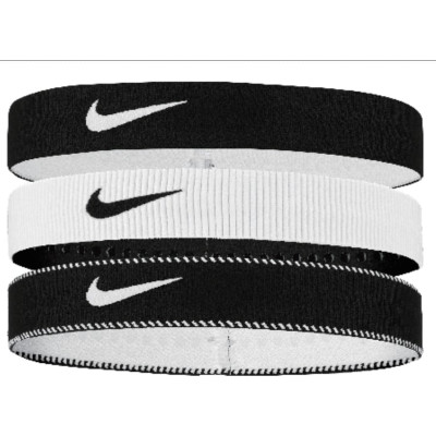 Пов'язка на голову Nike Flex Classic 3PK чорний, білий Уні One Size (N.101.1932.036.OS)