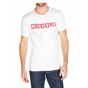 Футболка Kappa T-shirt Mezza Manica Girocollo con stampa logo pet білий Чол XXL