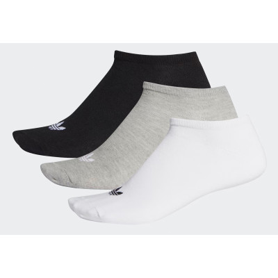 Шкарпетки Adidas TREFOIL LINER 3P білий, сірий, чорний Уні 43-46