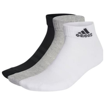 Шкарпетки Adidas C SPW ANK 3P білий, чорний, сірий Уні XL (46-48)