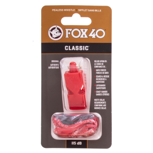 Свисток арбітра пластиковий на шнурі FOX40-CLASSIC-R, червоний