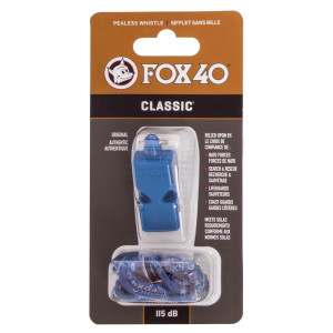Свисток арбітра пластиковий на шнурі FOX40-CLASSIC, синій