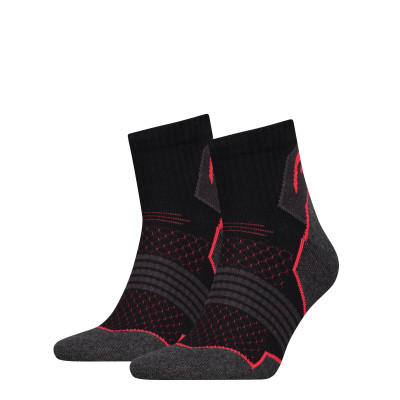 Шкарпетки Head HIKING QUARTER 2PPK UNISEX чорний, червоний Уні 35-38