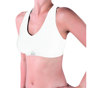 Топ спорт Kappa Reggiseno Sporty c/etichetta logo білий Жін S/M