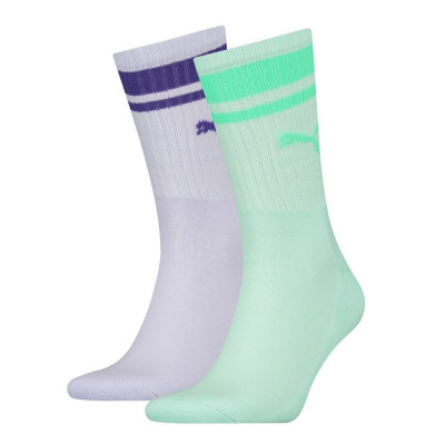 Шкарпетки Puma CREW REGULAR STRIPE 2P UNISEX фіолетовий, м'ятний Уні 39-42