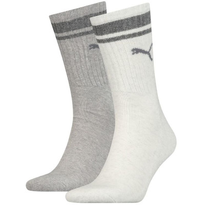 Шкарпетки Puma CREW REGULAR STRIPE 2P UNISEX світло-сірий Уні 43-46