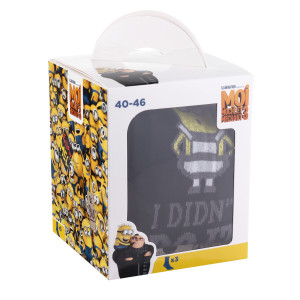 Шкарпетки Minions ALL OVER DES MinionS/MOT Minion/Minion + I DIDN'T сірий, чорний Діт 40-46