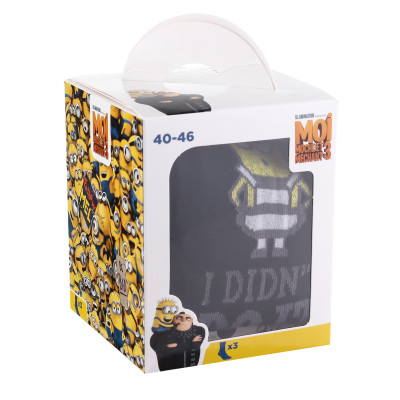 Шкарпетки Minions ALL OVER DES MinionS/MOT Minion/Minion + I DIDN'T сірий, чорний Діт 40-46