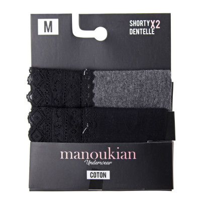 Труси Manoukian SHORTY-X2 -FEMME чорний, сірий Жін L