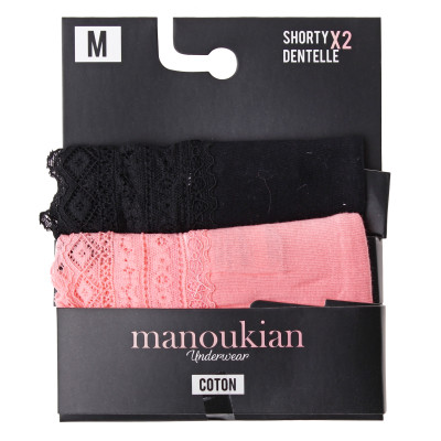 Труси Manoukian SHORTY-X2 -FEMME чорний, кораловий Жін XL