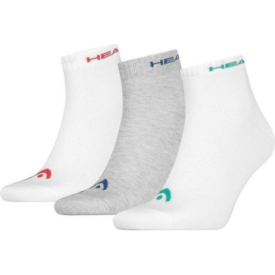Шкарпетки Head QUARTER 3P UNISEX білий, сірий Уні 35-38