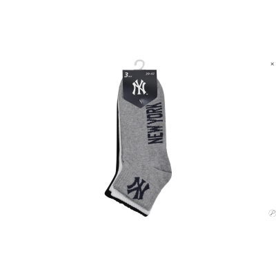 Шкарпетки New York Yankees 3 pk Quarter чорний, білий, сірий Уні 43-46