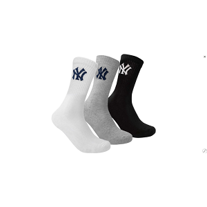 Шкарпетки New York Yankees 3 pk Crew чорний, білий, сірий Уні 43-46