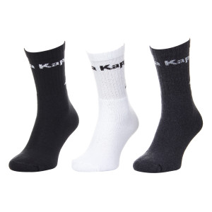 Шкарпетки KAPPA SOCKS LOGO SABOYA 3PACK чорний, білий, сірий Уні 43-46