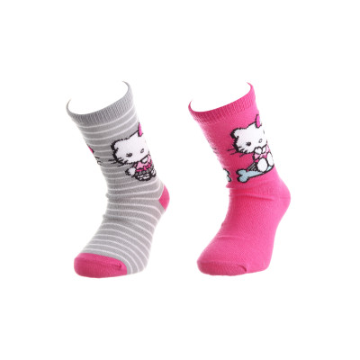 Шкарпетки HELLO KITTY SOCKS 2P пурпурний, сірий Діт 31-35 арт 36762-1