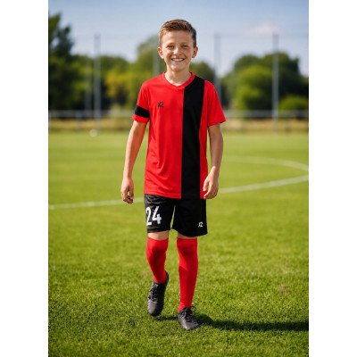 Дитяча футбольна форма X2 League (футболка+шорти), розмір S (червоний/чорний)