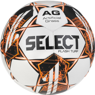 М'яч футбольний Select FLASH TURF v23 біло-помаранчевий Уні 5