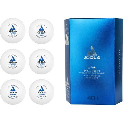 М'ячі для настільного тенісу (6 шт) Joola FLASH 3* 40+ ITTF, white