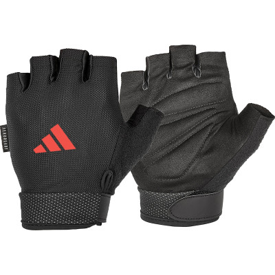 Рукавички для тренінгу Adidas Essential Adjustable Gloves чорний, червоний L (ADGB-12415-NL)