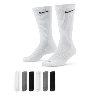 Шкарпетки Nike U NK ED PLS CSH CRW 6PR - 132 чорний, сірий, білий Чол 46-50