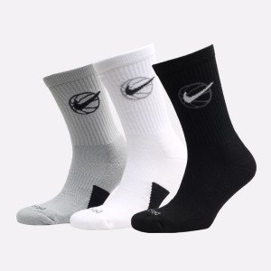Шкарпетки Nike U NK CREW EVERYDAY BBALL 3PR чорний, білий, сірий Уні 38-42