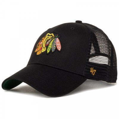 Кепка-тракер 47 Brand CHICAGO BLACKHAWKS BRANSON MES чорний, зелений Уні OSFA
