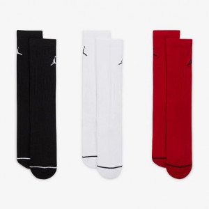Шкарпетки NIKE U J ED CUSH POLY CREW 3PR 144 чорний,білий, червоний Уні 42-46