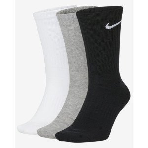 Шкарпетки Nike U NK EVERYDAY LTWT CREW 3PR чорний, білий, сірий Уні 46-50 (SX7676-901)