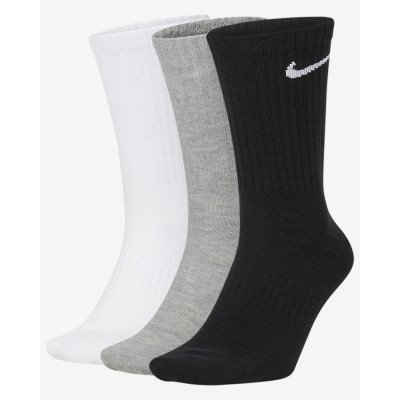 Шкарпетки Nike U NK EVERYDAY LTWT CREW 3PR чорний, білий, сірий Уні 46-50 (SX7676-901)
