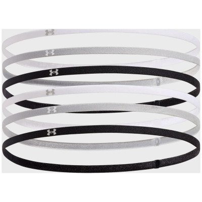 Пов'язка на голову UA W MINI ELASTIC 6PK білий, сірий, чорний Жін One Size