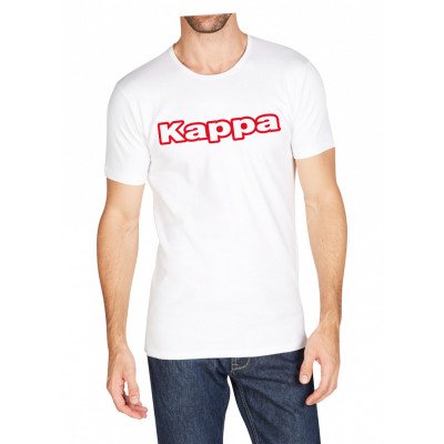 Футболка Kappa T-shirt Mezza Manica Girocollo con stampa logo pet білий Чол XXL