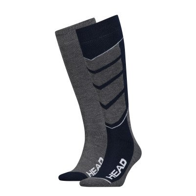 Шкарпетки гірськолижні Head UNISEX SKI V-SHAPE KNEEHIGH 2PPK синій, сірий Уні 35-38