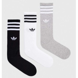 Шкарпетки Adidas SOLID CREW SOCK 3P білий, чорний, сірий Уні XL (46-48)