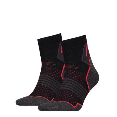 Шкарпетки Head HIKING QUARTER 2PPK UNISEX чорний, червоний Уні 35-38