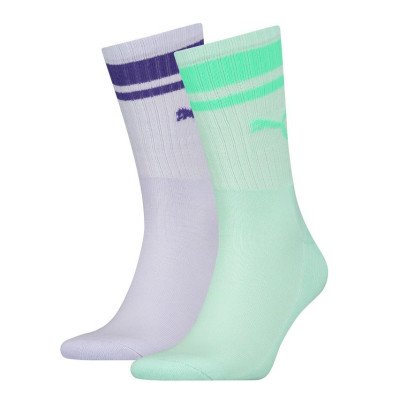 Шкарпетки Puma CREW REGULAR STRIPE 2P UNISEX фіолетовий, м'ятний Уні 39-42