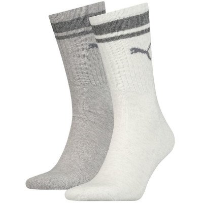 Шкарпетки Puma CREW REGULAR STRIPE 2P UNISEX світло-сірий Уні 43-46