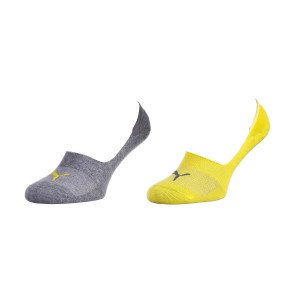 Шкарпетки Puma FOOTIE 2P UNISEX сірий-жовтий Уні 39-42