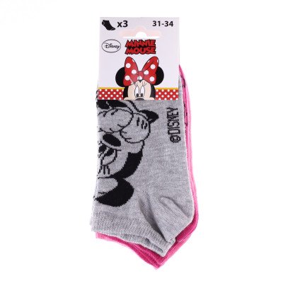 Шкарпетки MINNIE GROS PLAN/MINNIE + POIS/MINNIE 3P пурпурний, чорний, сірий Діт 35-38 арт 83152162-1
