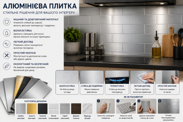 Алюмінієва плитка: як вибрати стильне та практичне оздоблення для стін