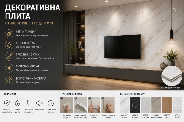 Декоративна плита: як вибрати сучасне рішення для оздоблення стін
