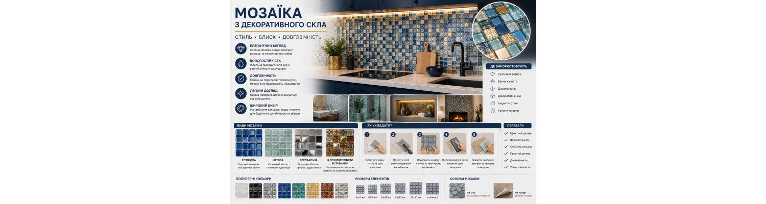 Як вибрати мозаїку з декоративного скла