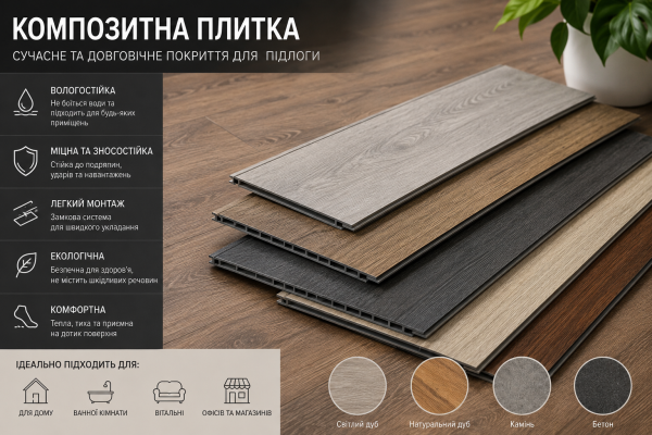 Композитна плитка для підлоги
