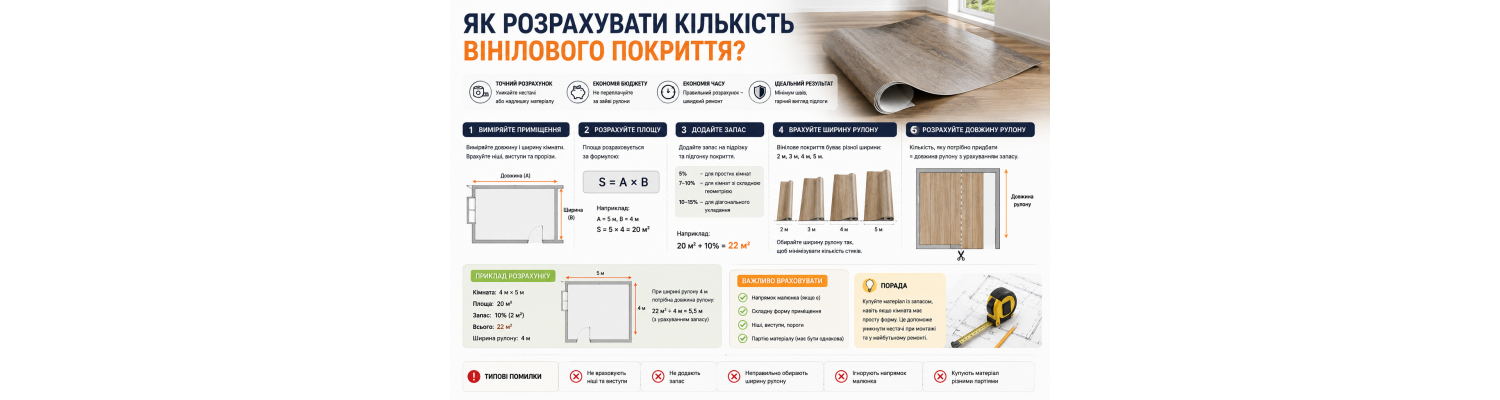 Як розрахувати кількість вінілового покриття?