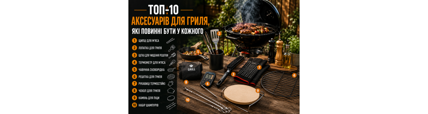 ТОП-10 аксесуарів для гриля, які повинні бути у кожного